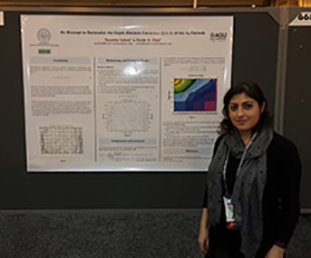 Awardee Nooshin Saloor with poster